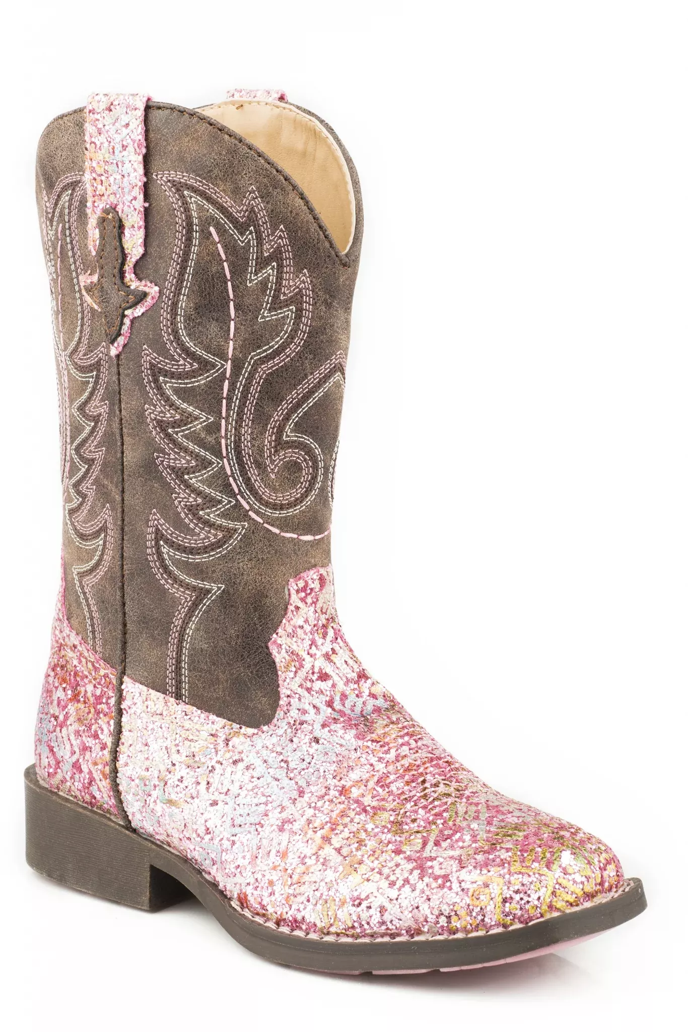 Roper Glitter Aztec Boot - Kids - Pink - Brown