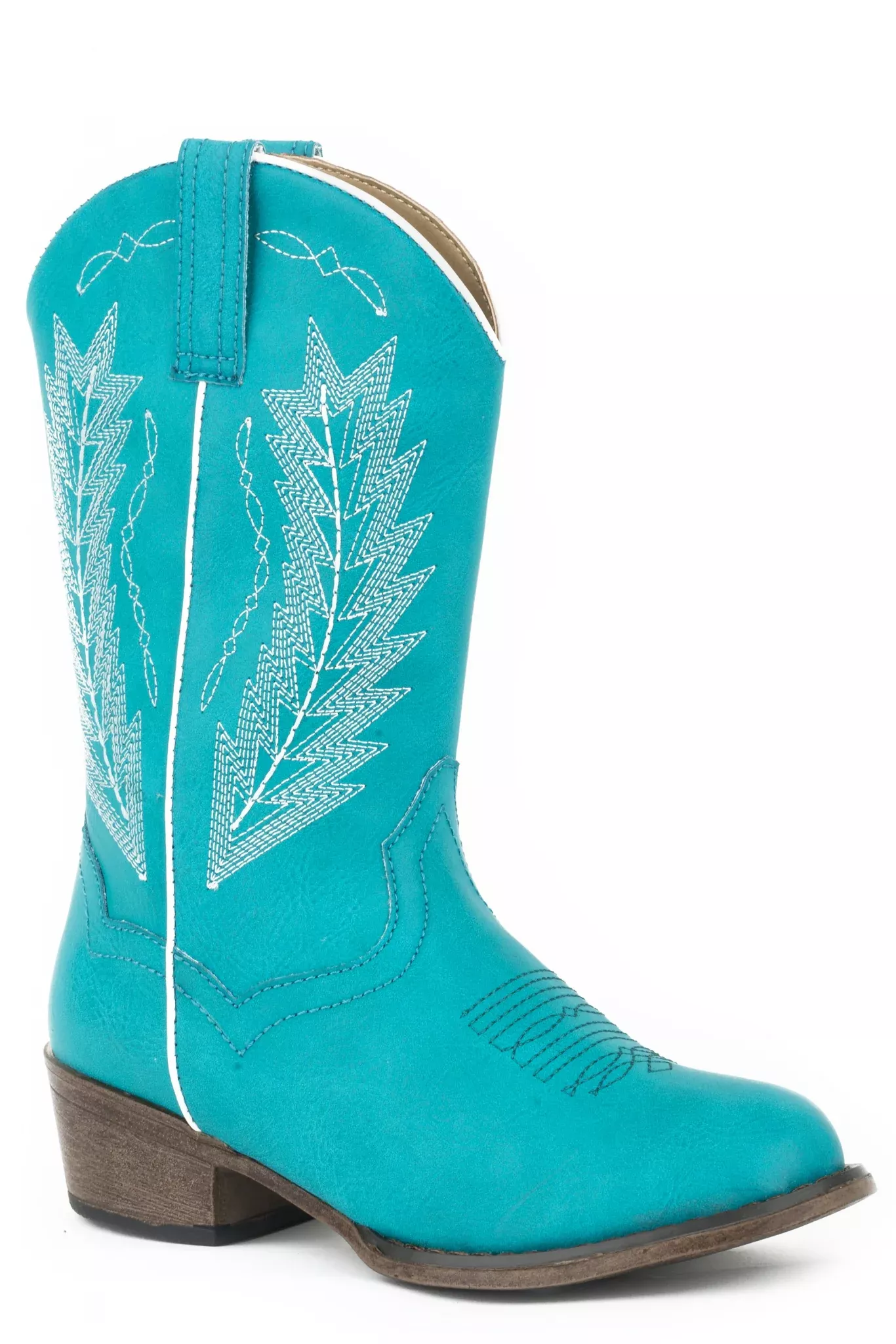 Roper Metallic Zebra Square Toe Western Boots-Kids