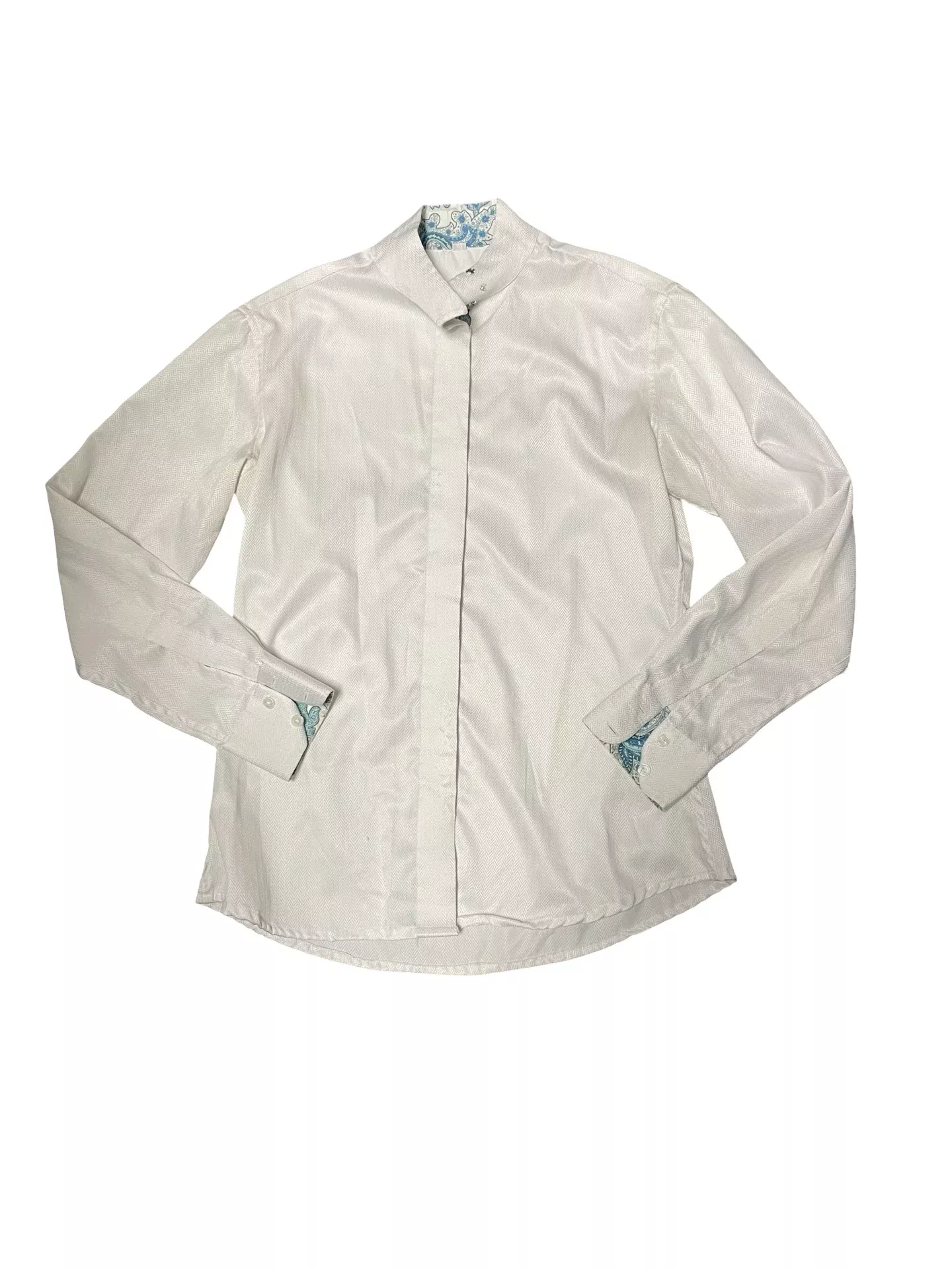 Royal Highness Button Show Shirt - White/Blue - 14 - USED