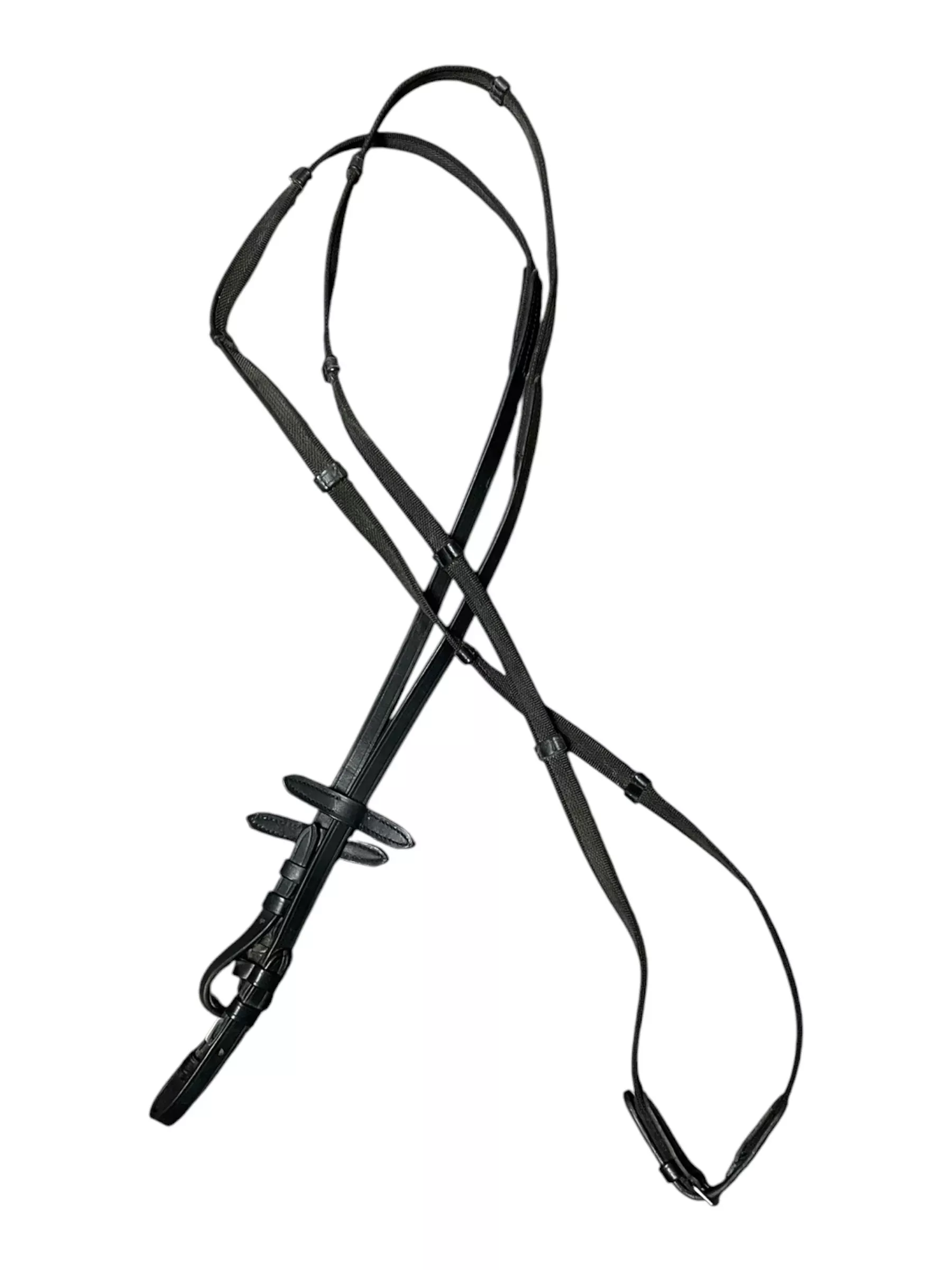 Rubberized Web Reins - Black - F/S - USED