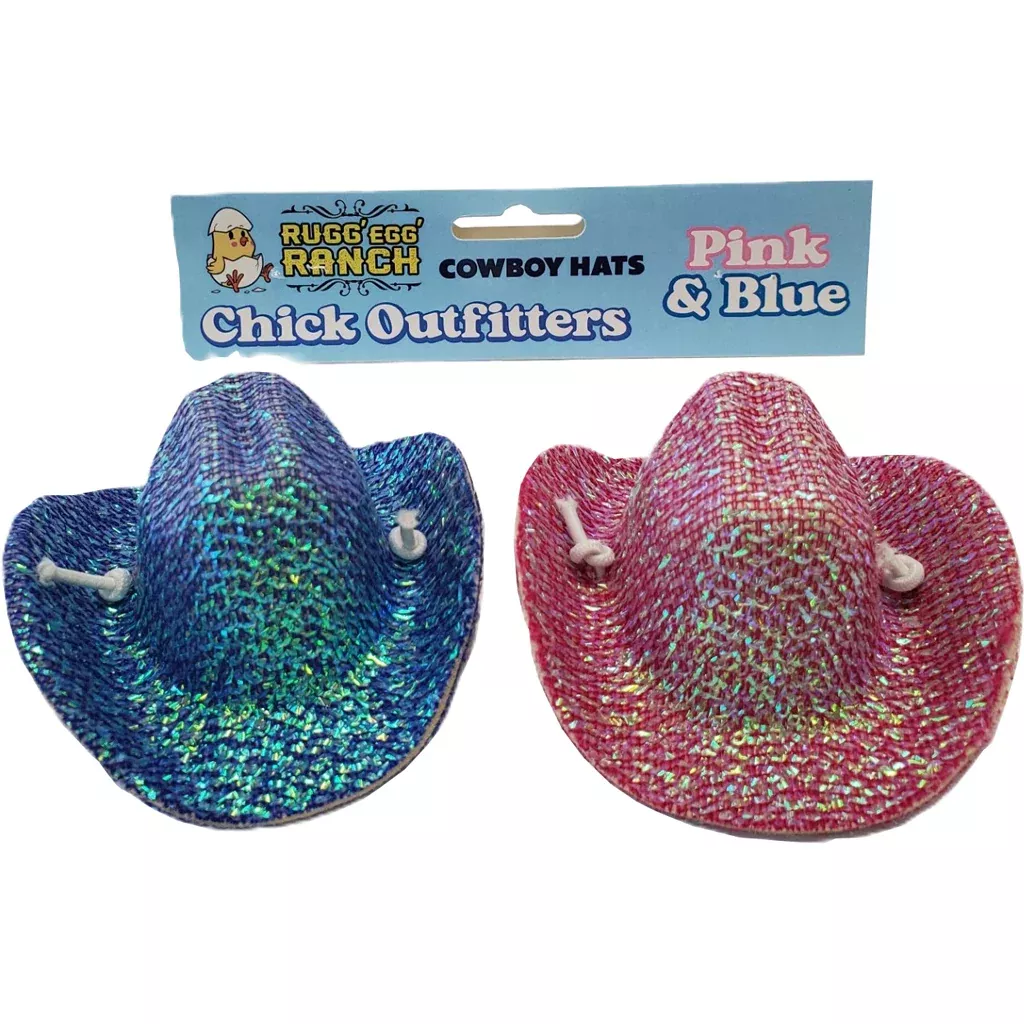 Rugged Ranch Chicken Cowboy Hats, Pink/Teal