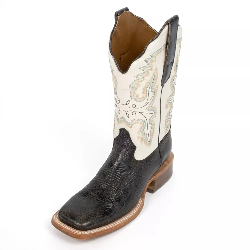 RW Ranch Men's Mocha Cowhide Western Square Toe Boot