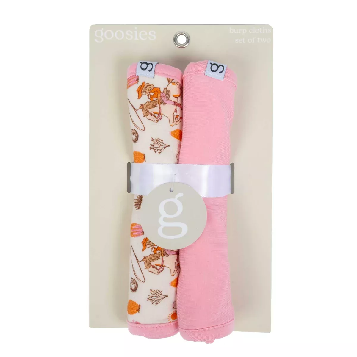 Saddle Up Cowgirl Toile Burp Cloth Set