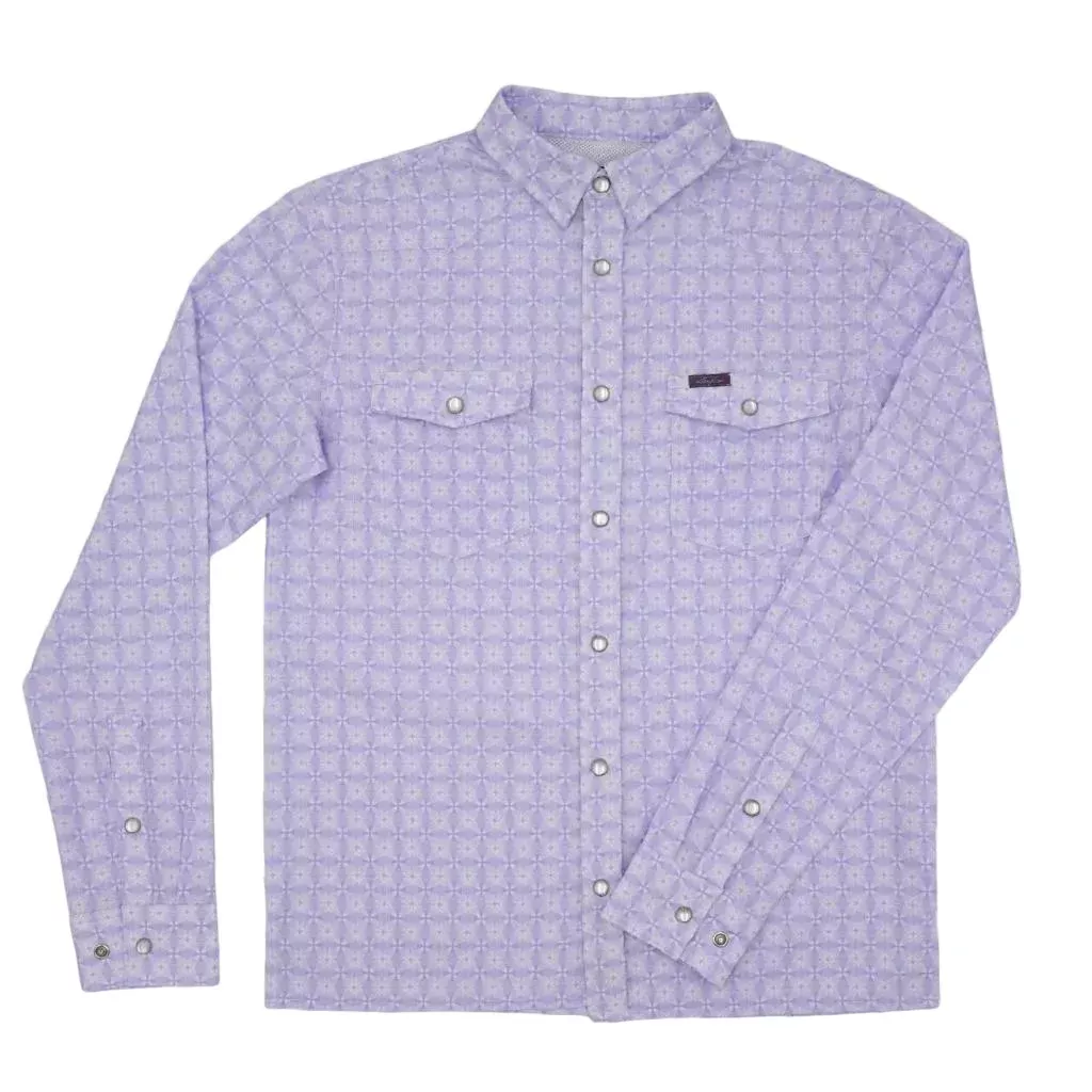 San Jac Boy's Lavender Performance Pearl Snap Shirt