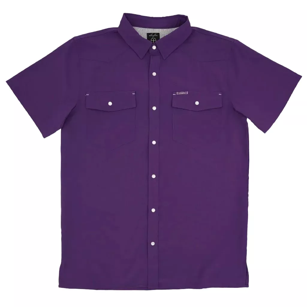 San Jac Boy's Purple Performance Pearl Snap Shirt