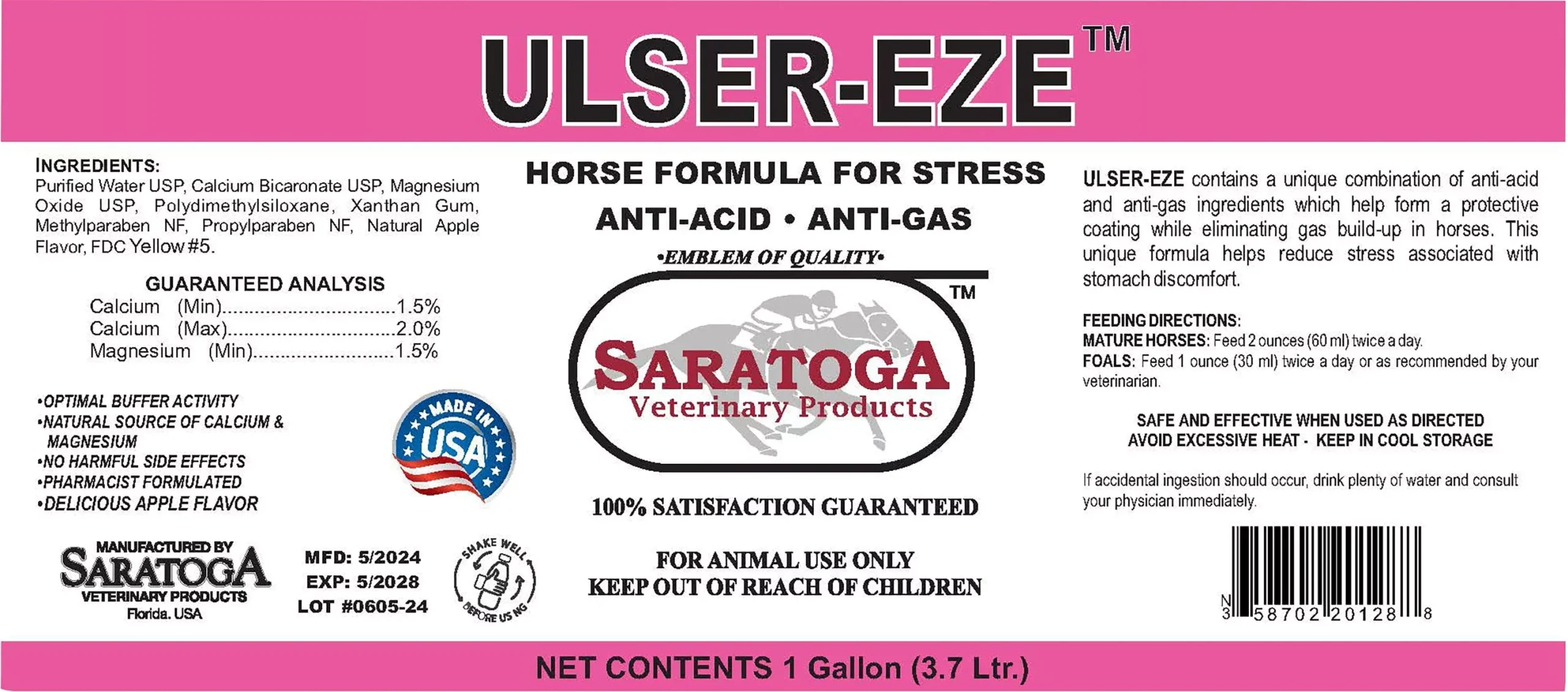 Saratoga Ulser-Eze for Horses 1 gal
