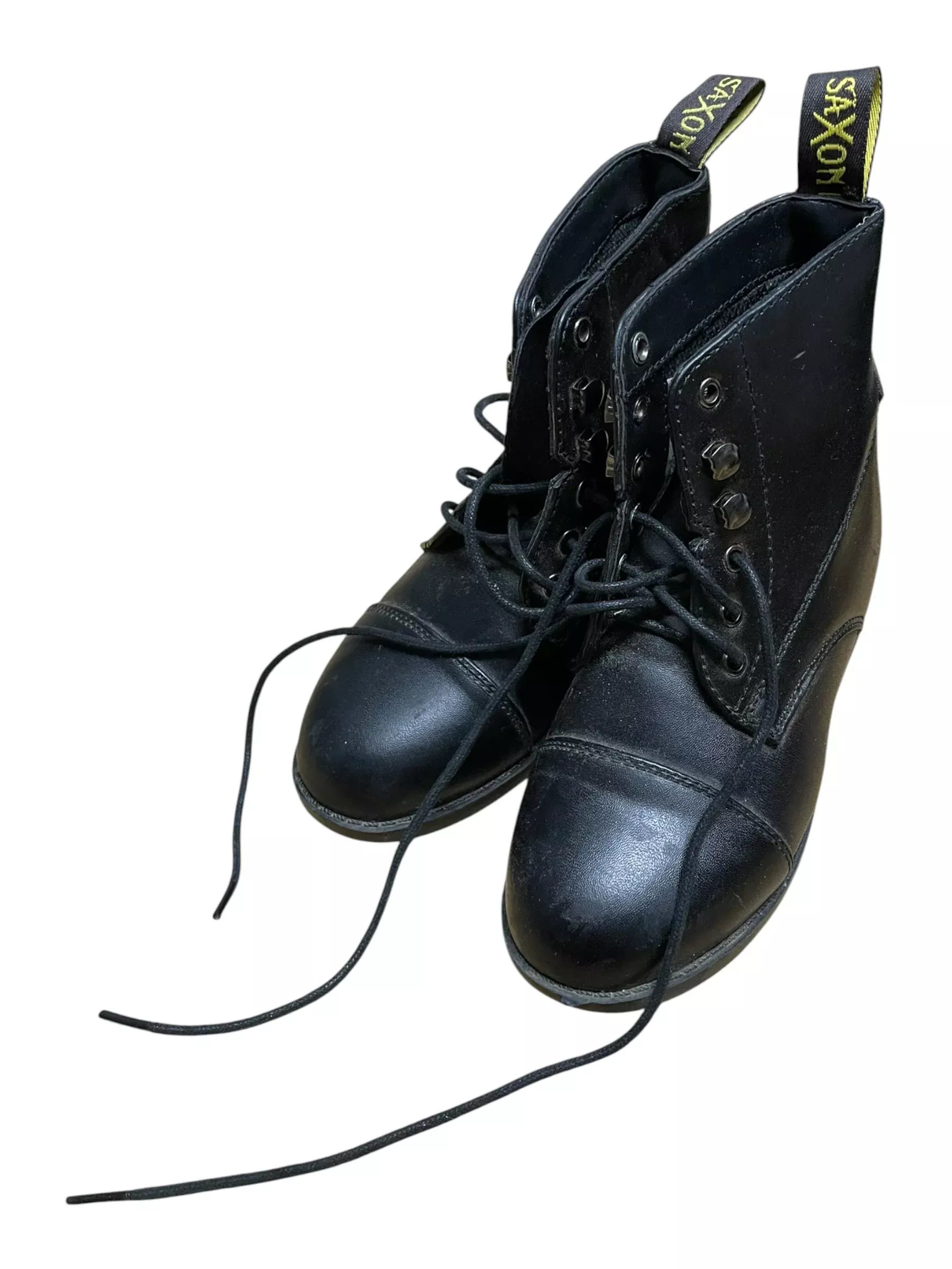 Saxon Lace Paddock Boots - Black - Youth 1 - USED
