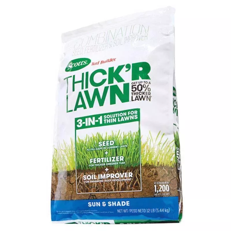 Scotts Turf Builder Thick'R Lawn Sun & Shade, 12 lb