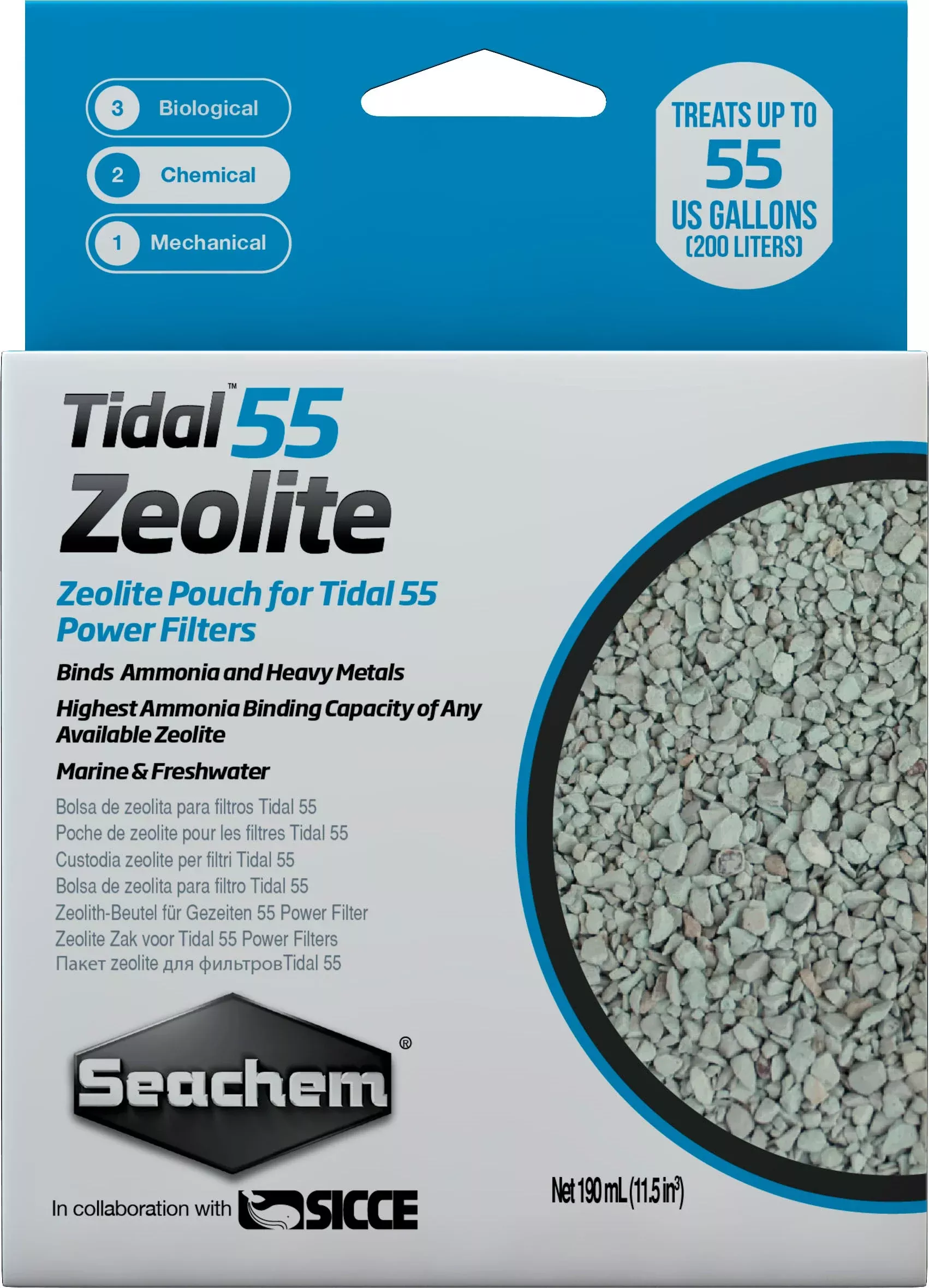 Seachem Tidal 55 Zeolite, 190 mL