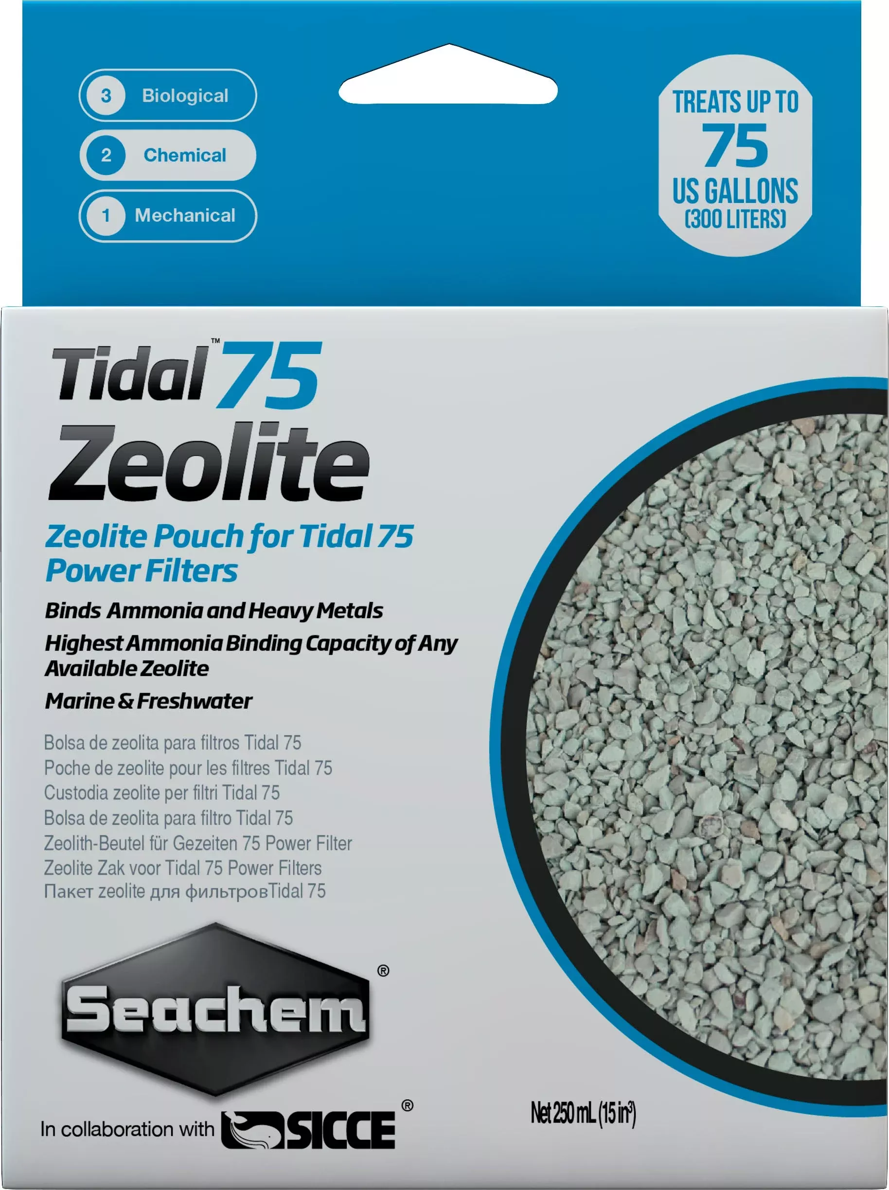 Seachem Tidal 75 Zeolite, 250 mL