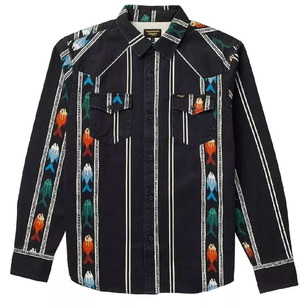 Seager Men's Amarillo Upstream Black Button Down Shirt