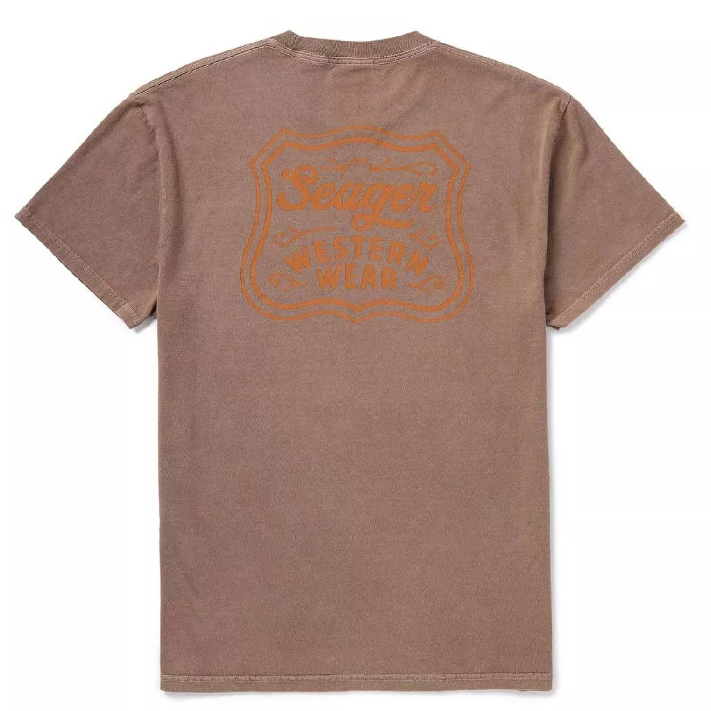 Seager Men's Premium Badge Brown Tee