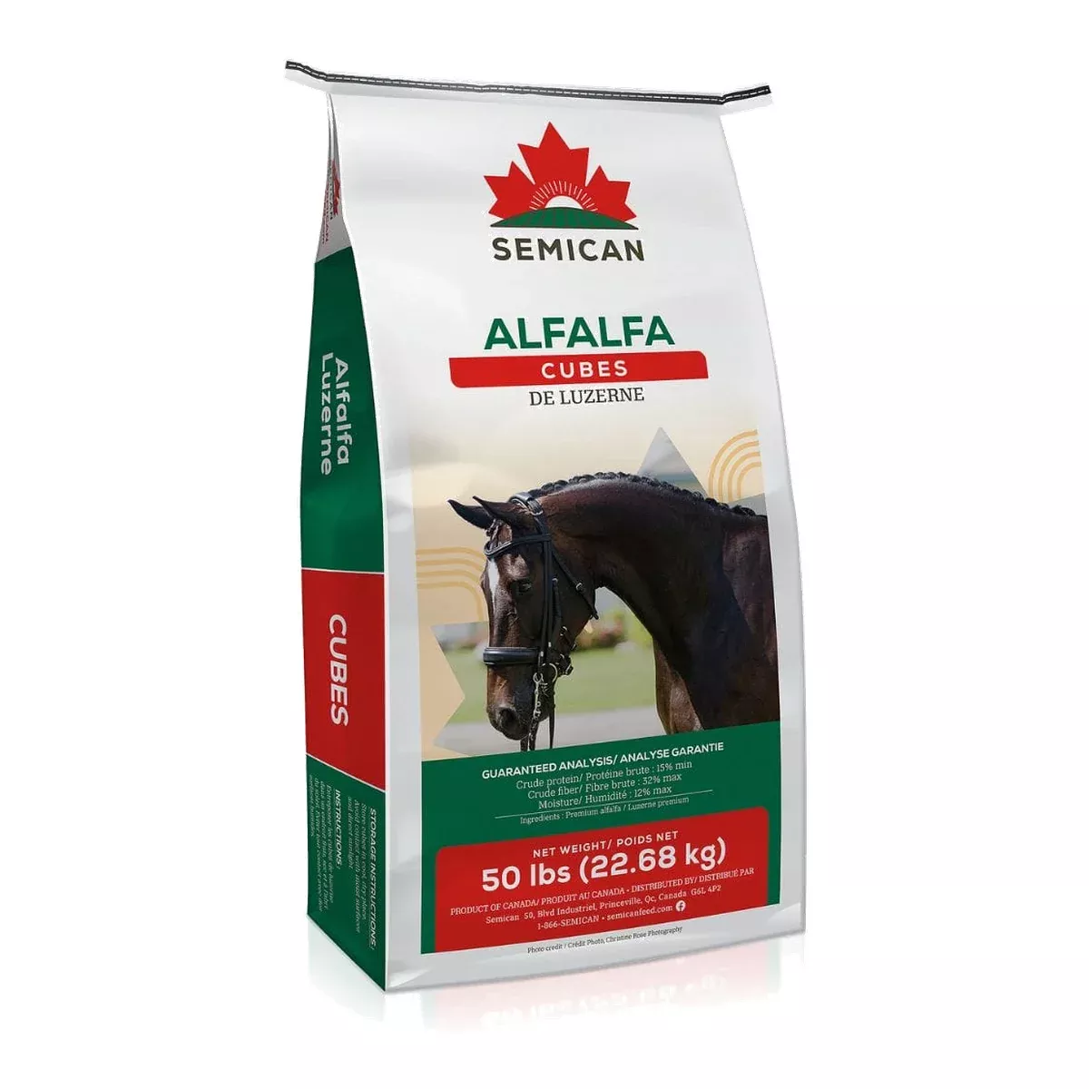 Semican Regular Size Alfalfa Cubes Horse Feed, 50 lb