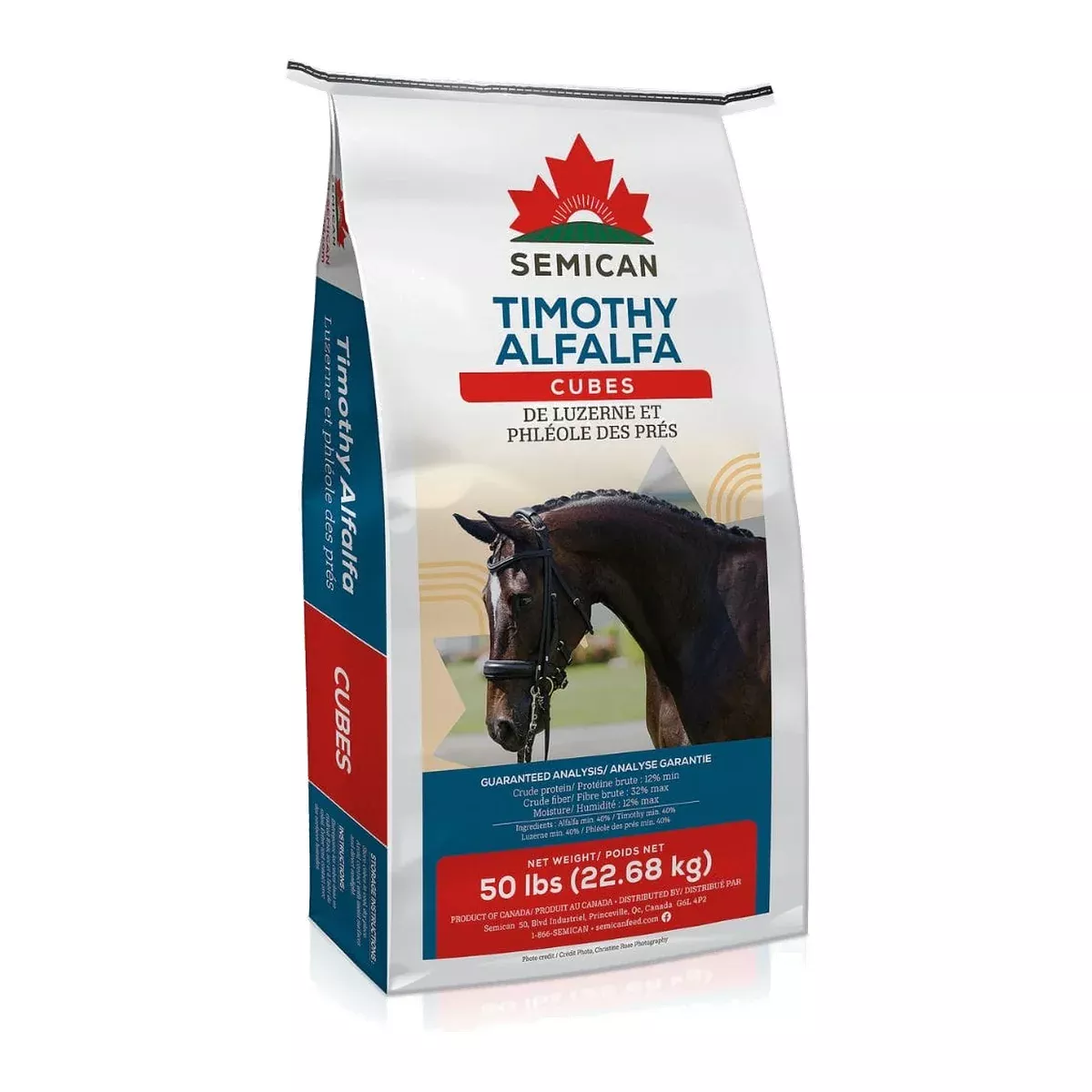 Semican Timothy & Alfalfa Cubes Horse Feed, 50 lb