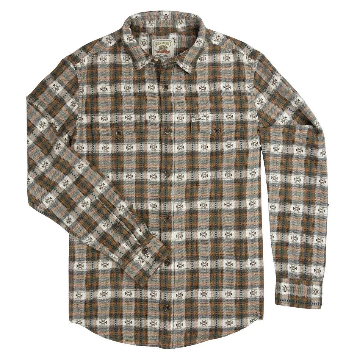 Sendero Provisions Durango Flannel Button Down Shirt - Agua Dulce Laurel