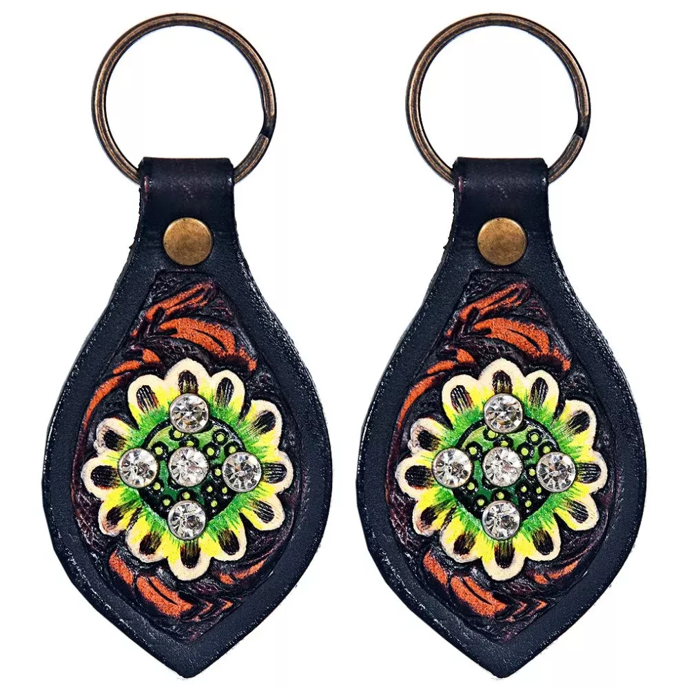 Set Of 2 Leather Key Chain Key Ring Handcraft Handmade Hilason