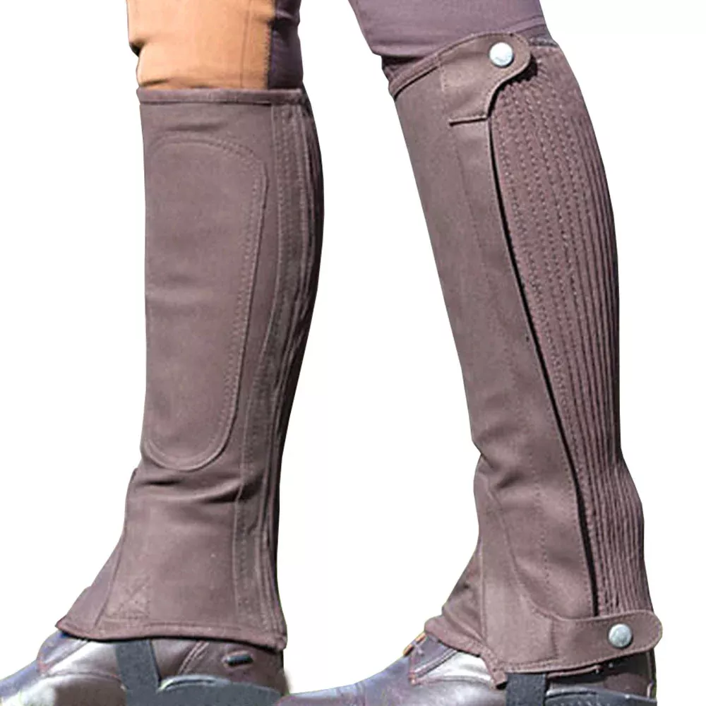 Shires Adult Plain Half Chaps Washable Amara Suede Elastic Calf Panel