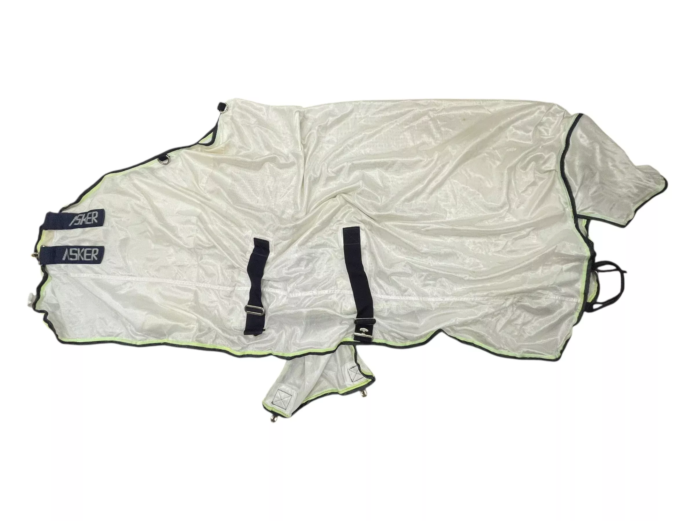 Shires Asker Fly Sheet - White/Navy + Green Trim - Approx 64" - USED