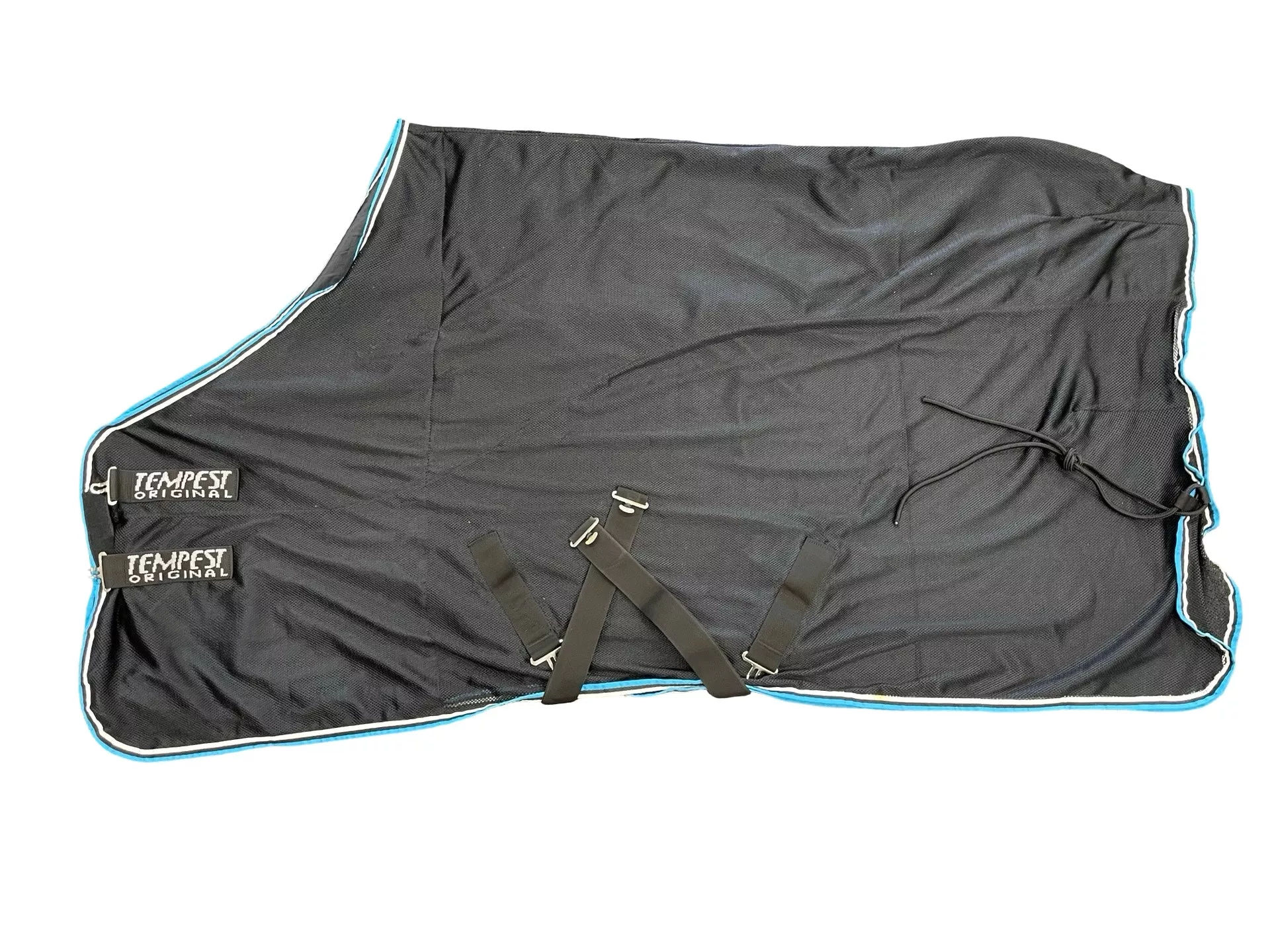 Shires Tempest Fleece/Mesh Cooler - Black/Blue - 72" - USED