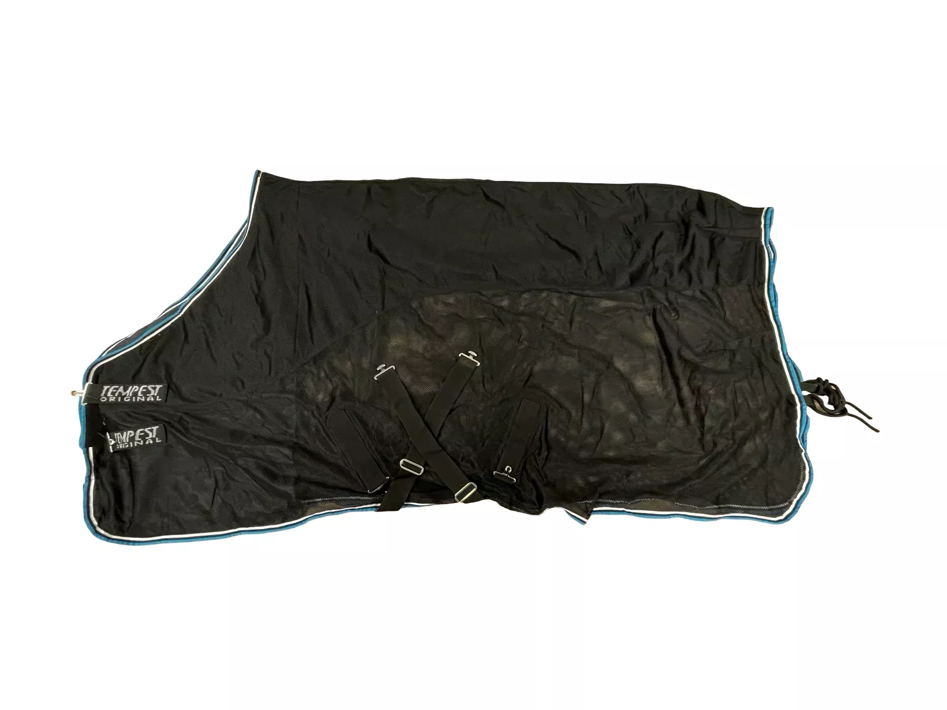 Shires Tempest Fleece/Mesh Cooler - Black/Blue - 78" - USED