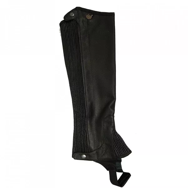 Short X Large Ovation Ladies Half Chaps Pro Top Grain Leather Black