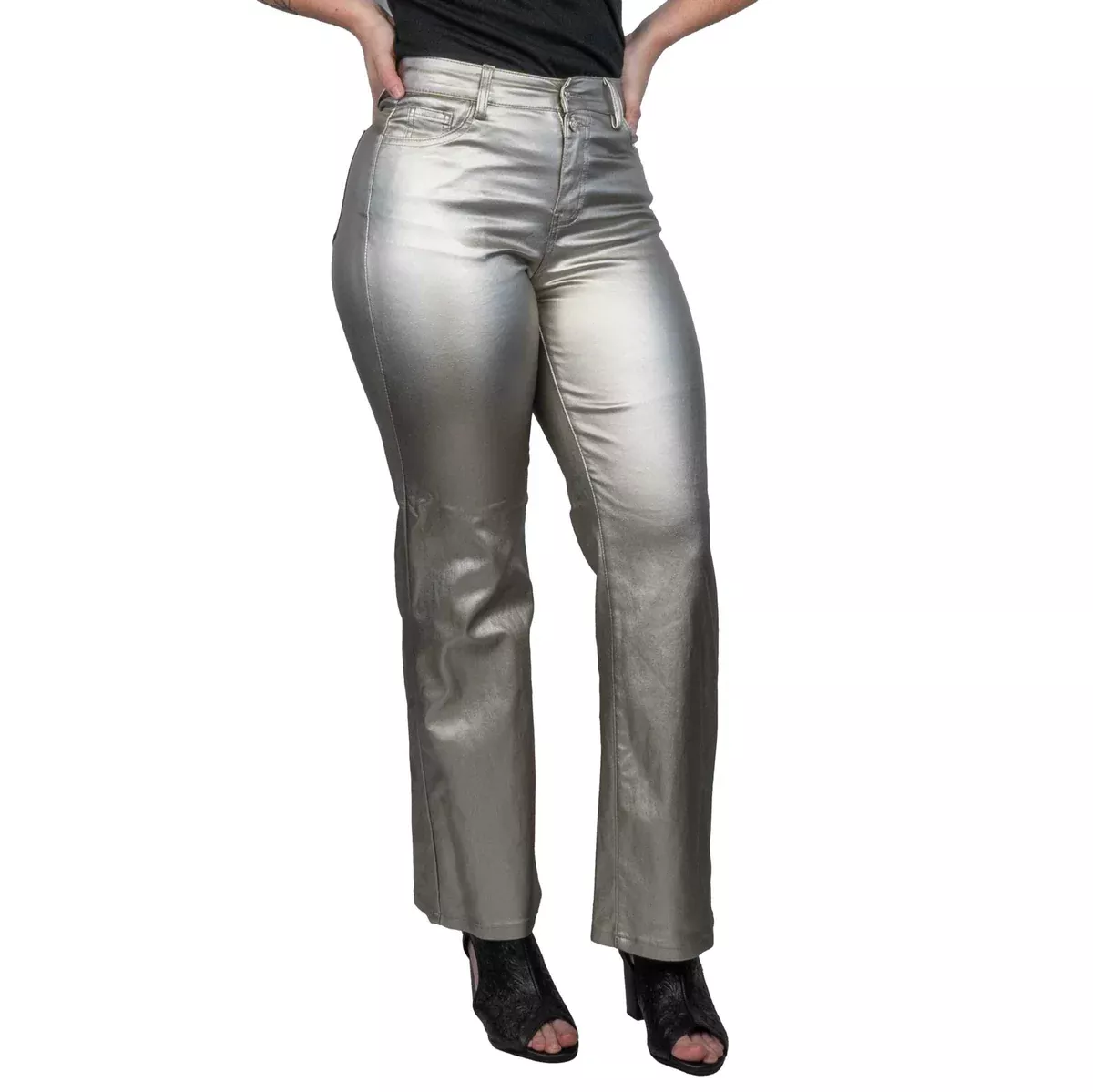Silver Coated Wide Leg Pants - FINAL SALE