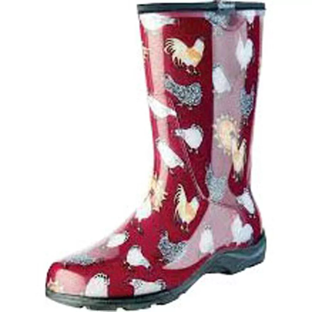 Sloggers Women's Waterproof Comfort Boot Size 8, Chicken Red