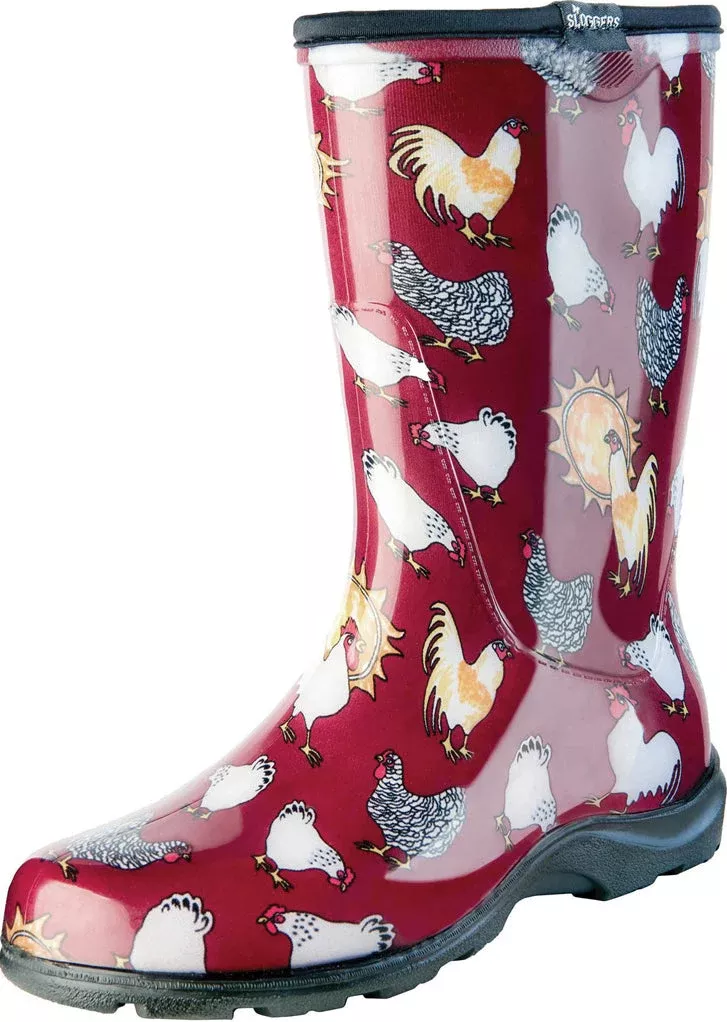 Sloggers Womens Waterproof Comfort Boot Sz 10 Chicken Red
