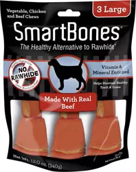 SMARTBONES HEALTHY ALTERNATIVE CHEWS LG-3 PK BEEF