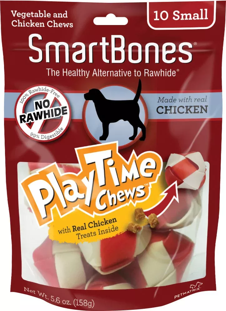 SmartBones Playtime Chews, Chicken/Vegetable, Small, 10-Pack