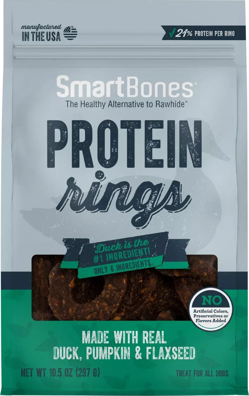 SmartBones Protein Treat Rings, Duck/Flaxseed, 10.5 oz