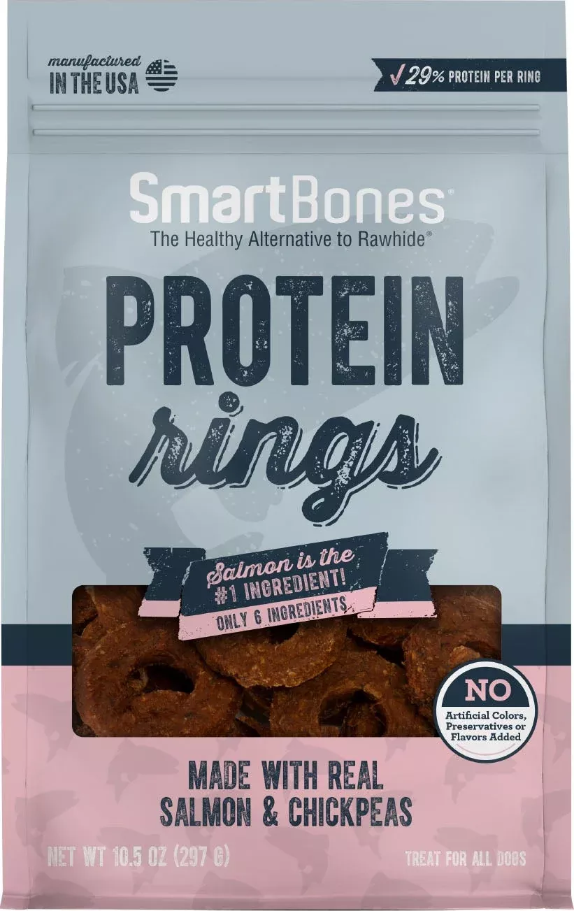 SmartBones Protein Treat Rings, Salmon & Chickpea, 10.5 oz