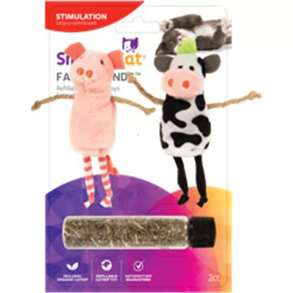 SmartyKat Farm Friends Refillable Catnip Cat Toy Small, 2 Piece