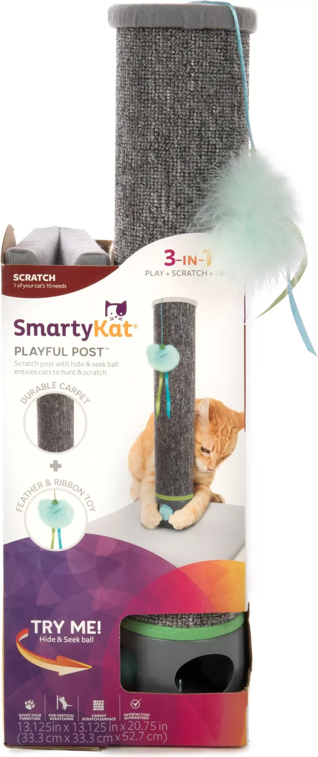 SmartyKat Playful Post Carpet Cat Scratching Post