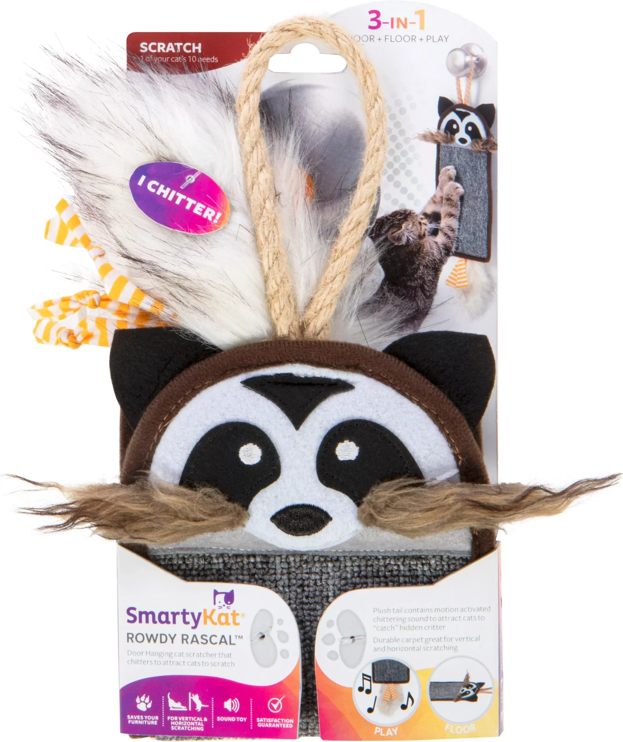 SmartyKat Rowdy Rascal Cat Scratcher & Sound Cat Toy