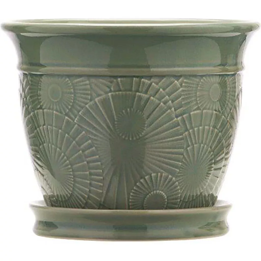Southern Patio Annandale Ceramic Planter, Celadon, 6 in