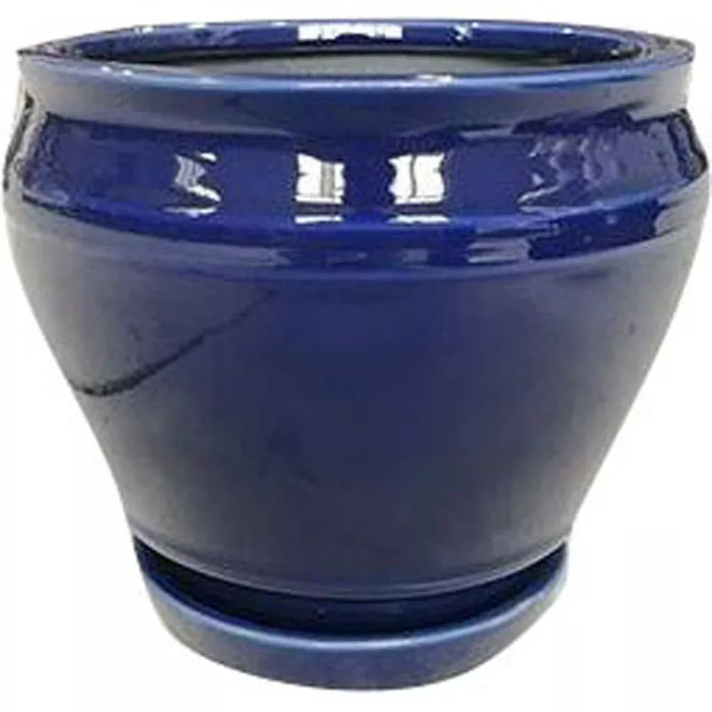 Southern Patio Collins Ceramic Planter, 8 in, Blue