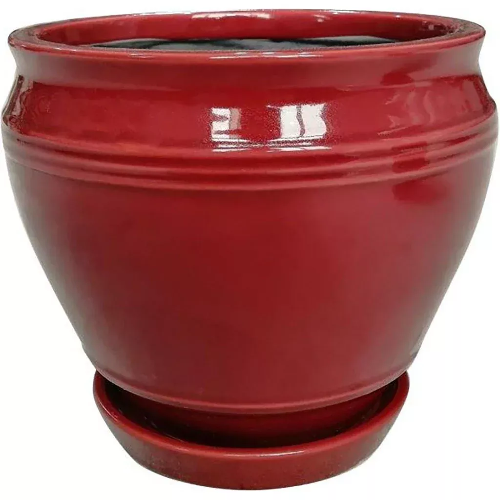Southern Patio Collins Ceramic Planter, Oxblood, 6 in