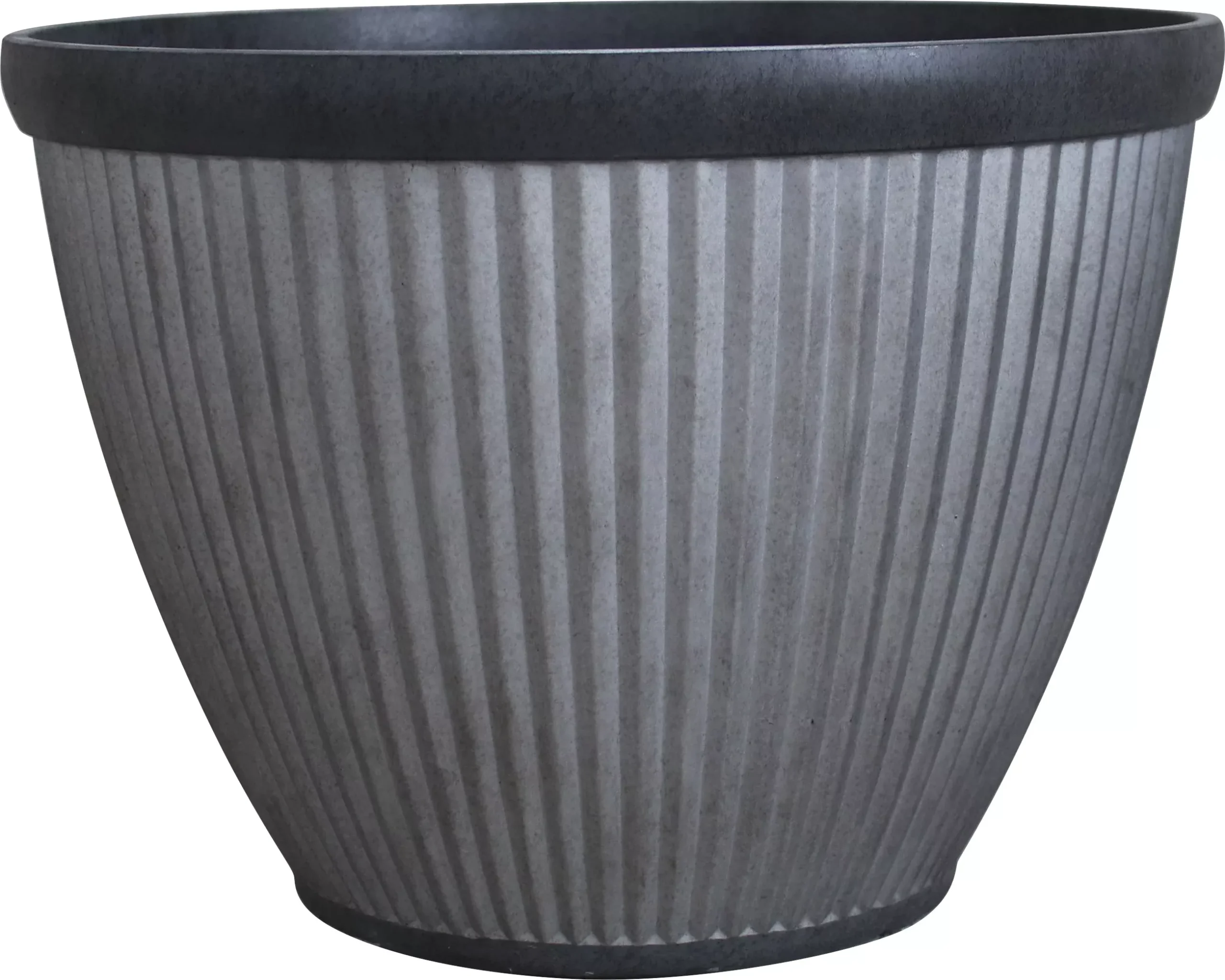 Southern Patio Westlake Round Pleated Planter Silver 20 in