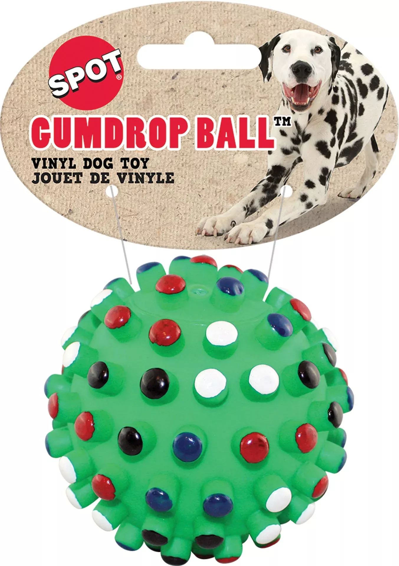 Spot Vinyl Gumdrop Ball Dog Toy, Assorted, 5 in