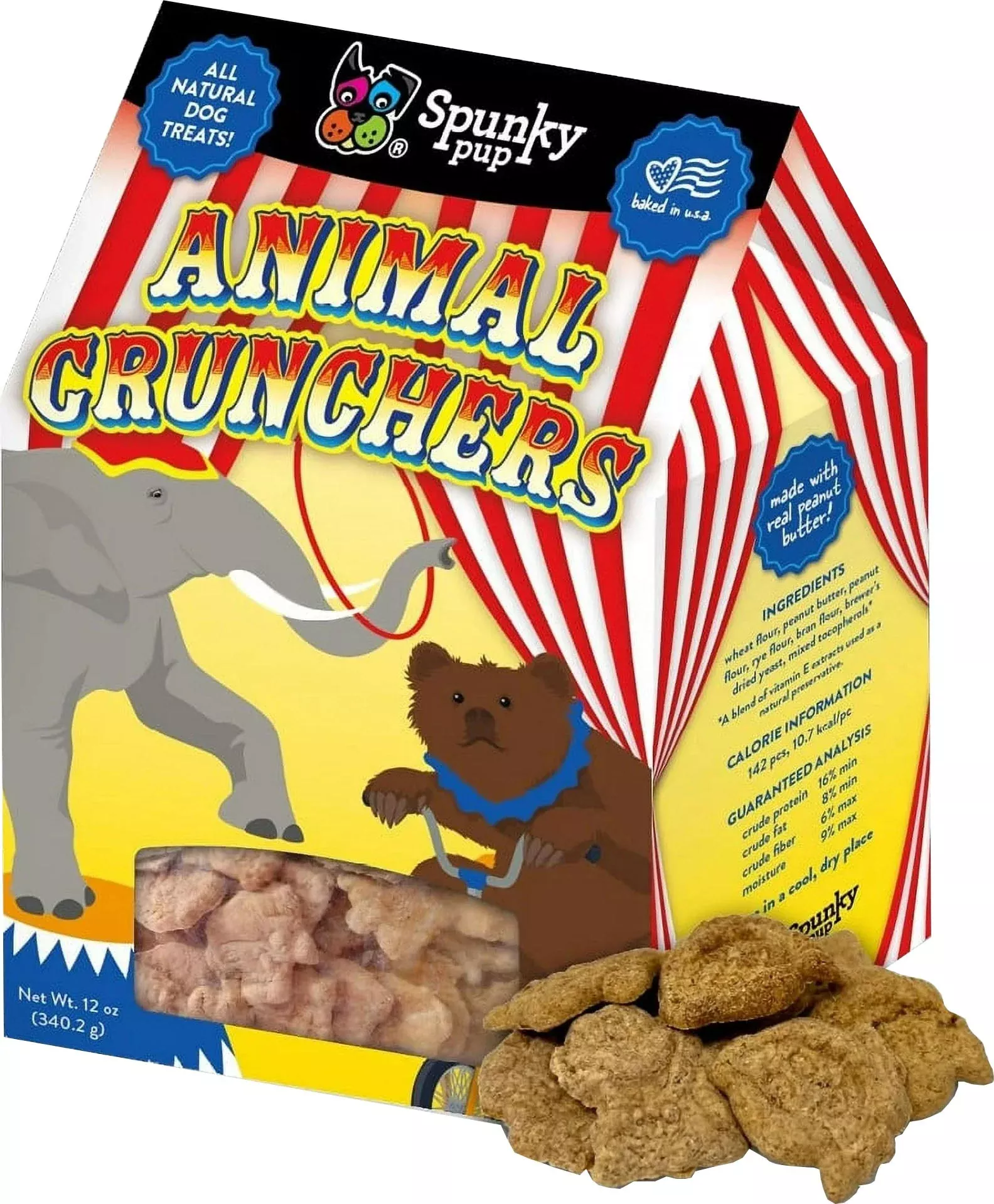 SpunkyPup Animal Crunchers Biscuits for Dogs 12 oz
