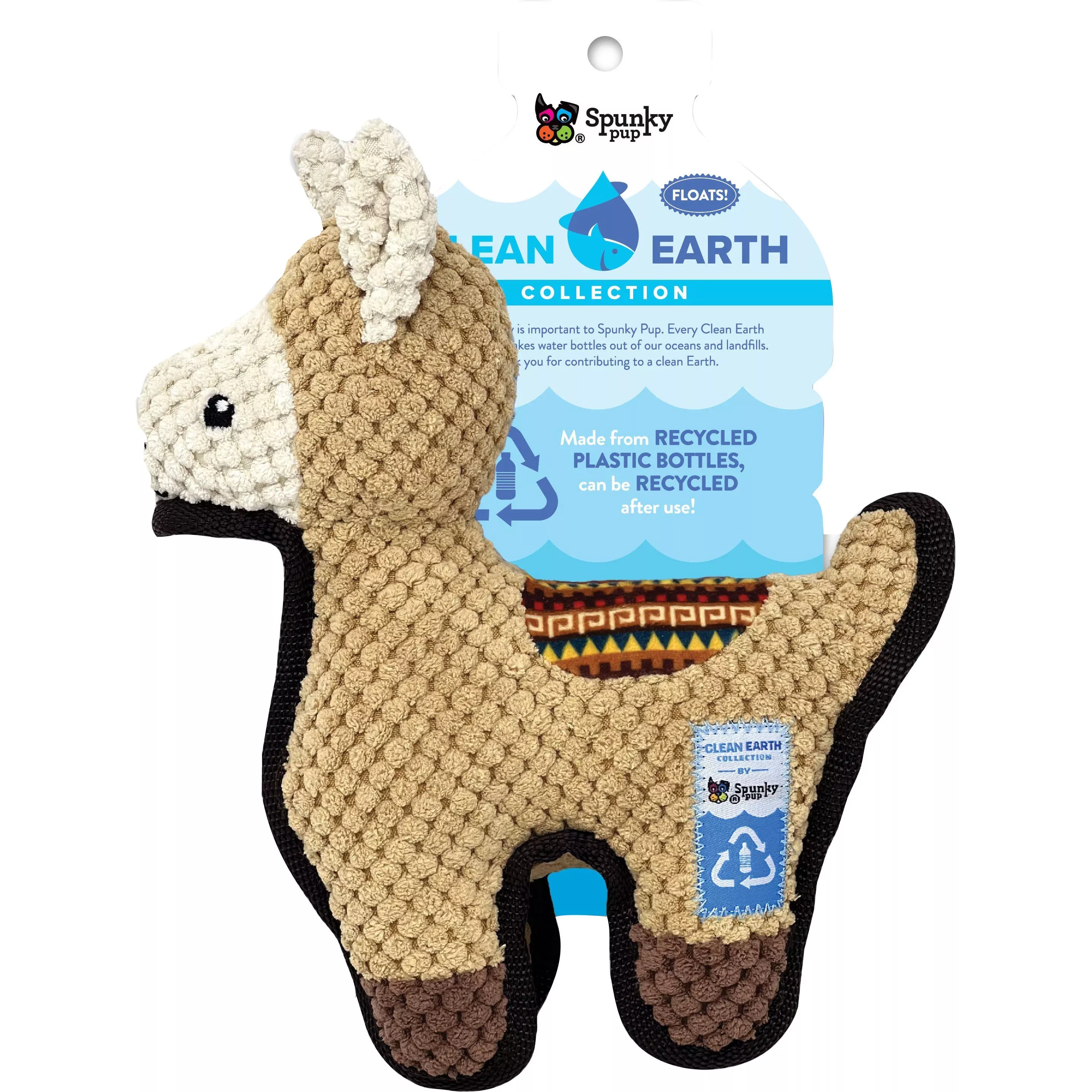 SpunkyPup Clean Earth Recycled Llama Dog Toy Large