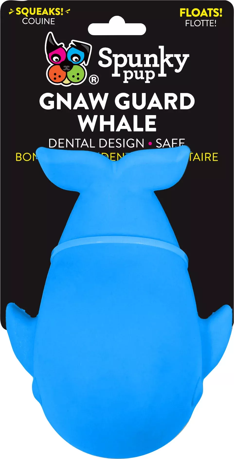 SpunkyPup Gnaw Guard Squeaky Whale Dog Toy, One Size