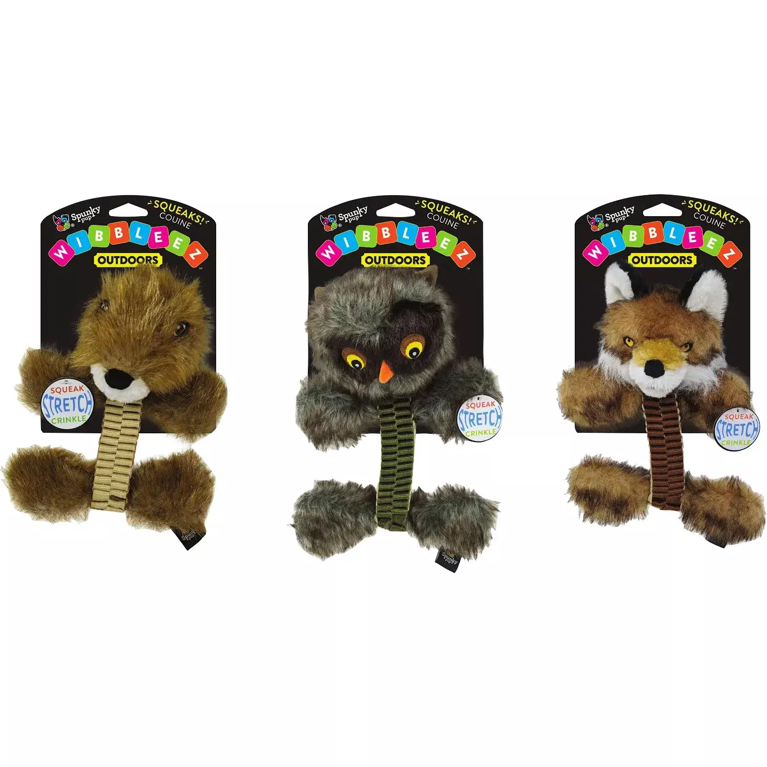 SpunkyPup Wibbleez Outdoors Combo Plush Tug Dog Toy