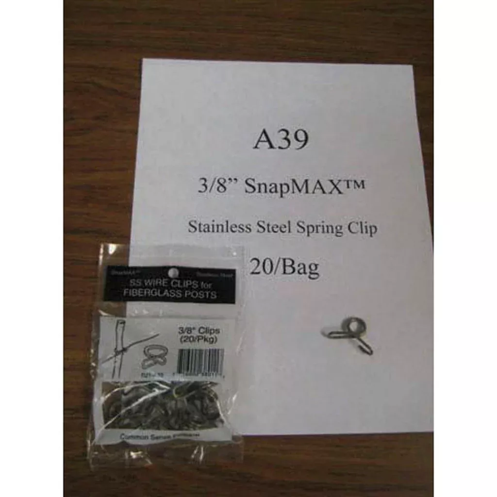 Stainless Steel Spring Clip, 3/8 in, 20 Pack