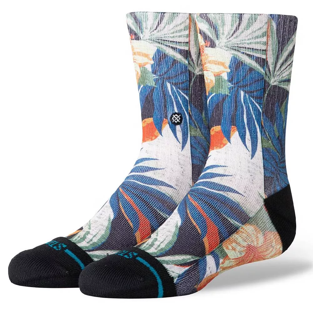Stance Kid's Tiki Tides Crew Socks - Black