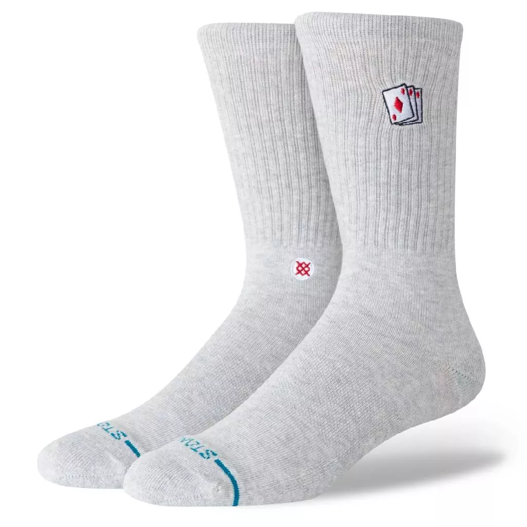 Stance Men's Hit Me Heather Grey Crew Socks