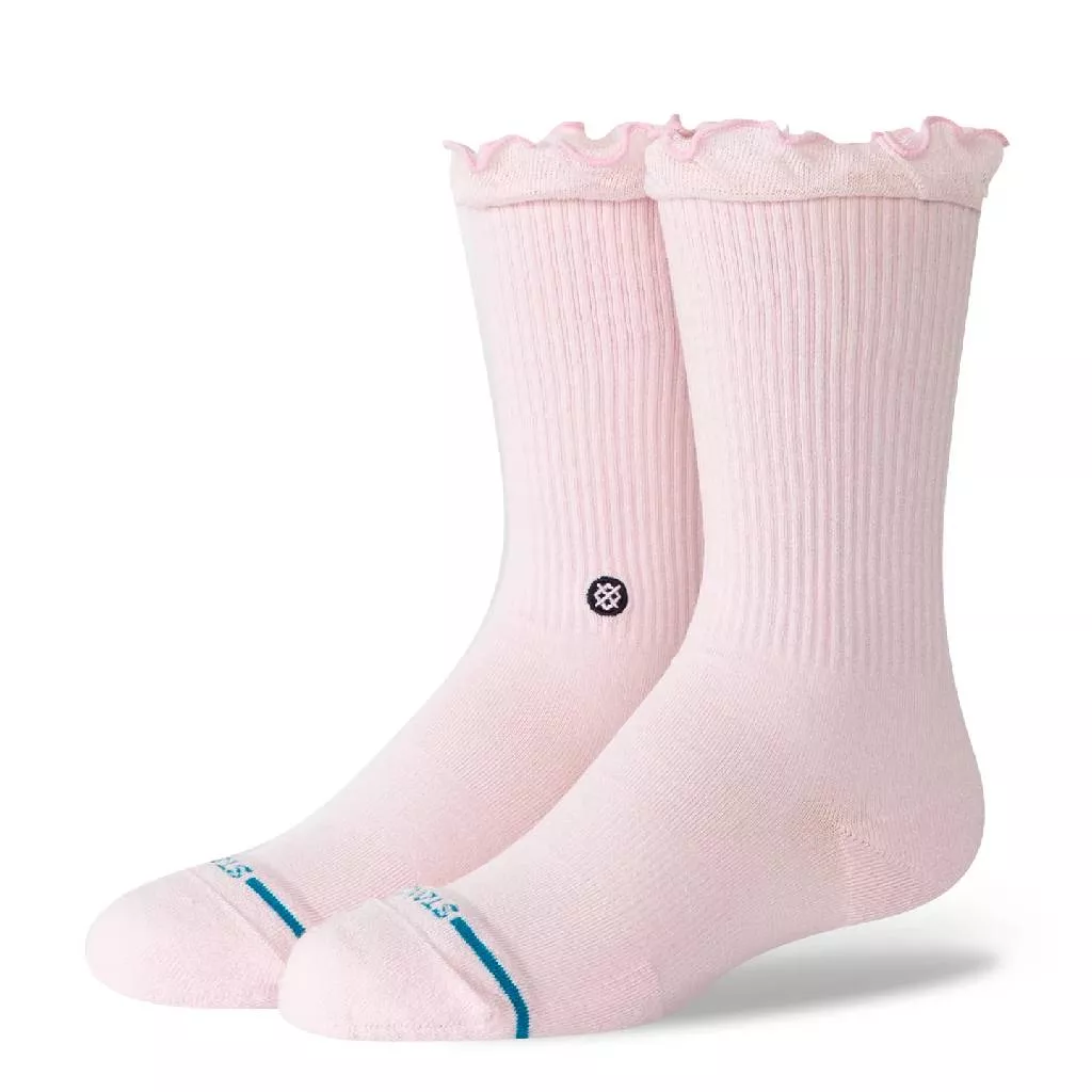 Stance Youth Icon Ruffle Pink Crew Socks