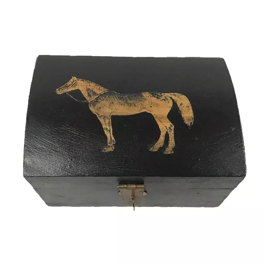 Standing Horse Antique Wood Box