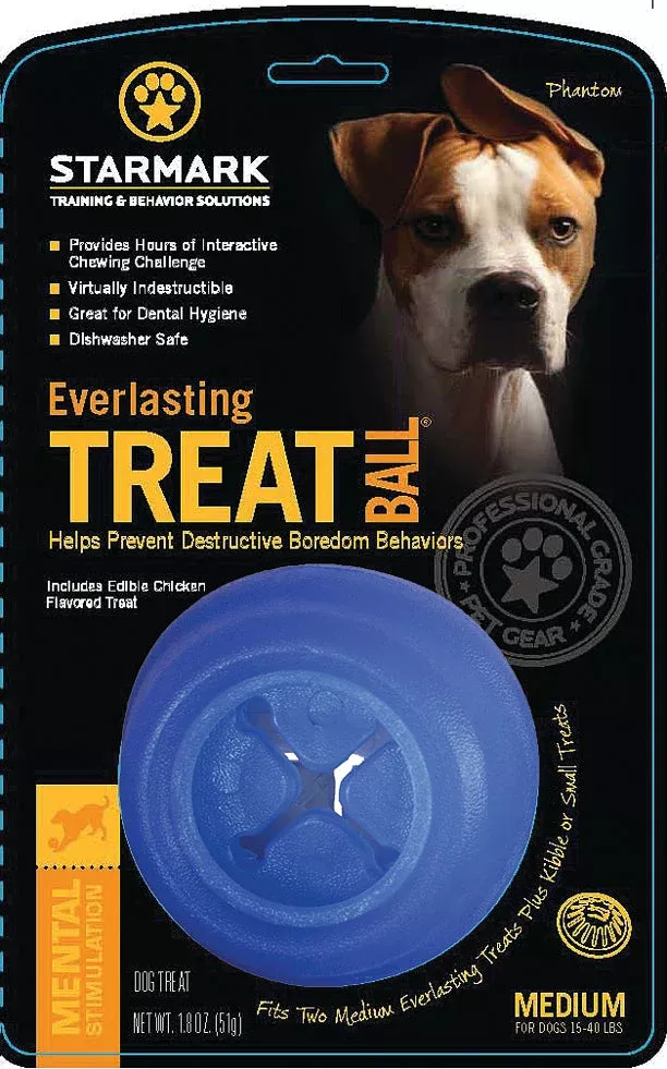 Starmark Everlasting Treat Ball, Medium, Blue